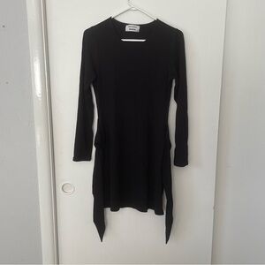 Reformation black body con dress, size L, above the knee, tie back, long sleeve